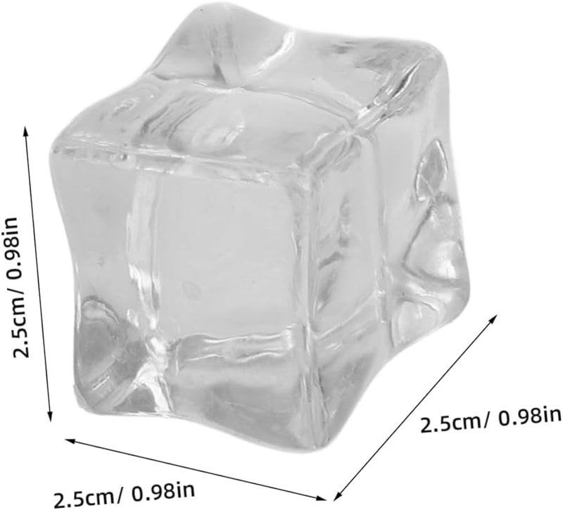 Transparent Plastic Fake Ice Cubes 20Pcs Square Reusable Photography Props - Image 2